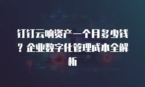 钉钉云呐资产一个月多少钱？企业数字化管理成本全解析