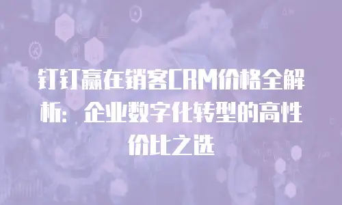 钉钉赢在销客CRM价格全解析：企业数字化转型的高性价比之选