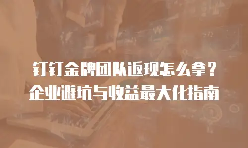 钉钉金牌团队返现怎么拿？企业避坑与收益最大化指南