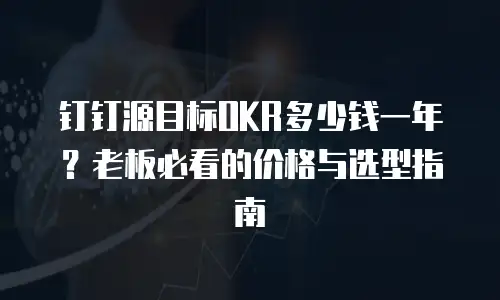 钉钉源目标OKR多少钱一年？老板必看的价格与选型指南
