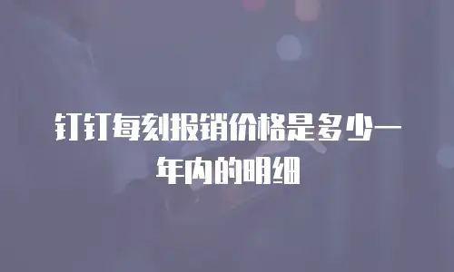 钉钉每刻报销价格是多少一年内的明细