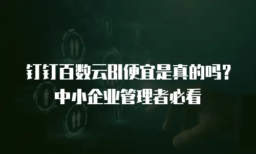 钉钉百数云BI便宜是真的吗？中小企业管理者必看