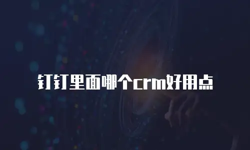 钉钉里面哪个crm好用点