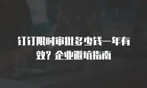 钉钉限时审批多少钱一年有效？企业避坑指南
