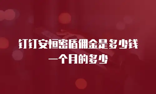 钉钉安恒密盾佣金是多少钱一个月的多少