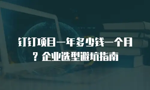 钉钉项目一年多少钱一个月？企业选型避坑指南