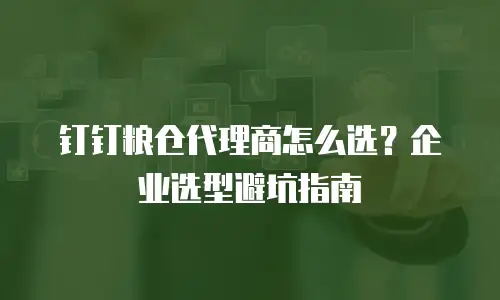 钉钉粮仓代理商怎么选？企业选型避坑指南