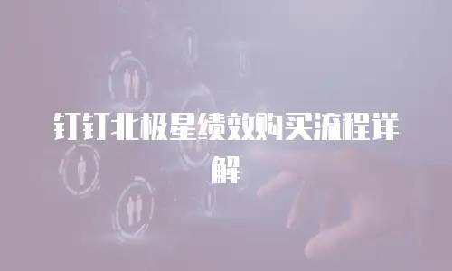 钉钉北极星绩效购买流程详解