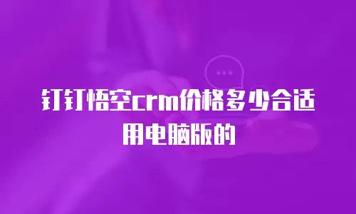 钉钉悟空crm价格多少合适用电脑版的