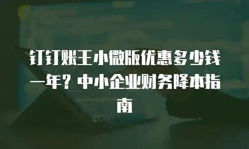 钉钉账王小微版优惠多少钱一年？中小企业财务降本指南