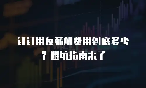 钉钉用友薪酬费用到底多少？避坑指南来了
