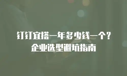 钉钉宜搭一年多少钱一个？企业选型避坑指南