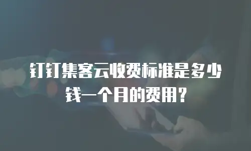 钉钉集客云收费标准是多少钱一个月的费用？