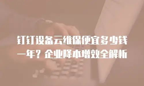 钉钉设备云维保便宜多少钱一年？企业降本增效全解析