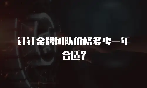 钉钉金牌团队价格多少一年合适？