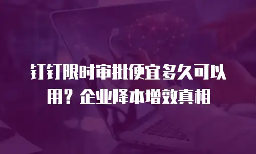 钉钉限时审批便宜多久可以用？企业降本增效真相