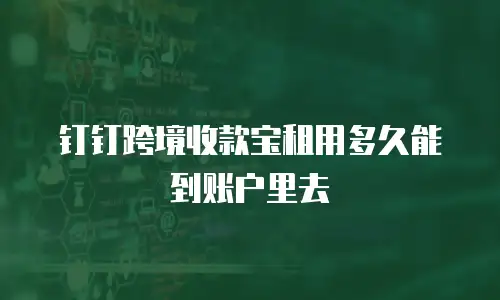 钉钉跨境收款宝租用多久能到账户里去