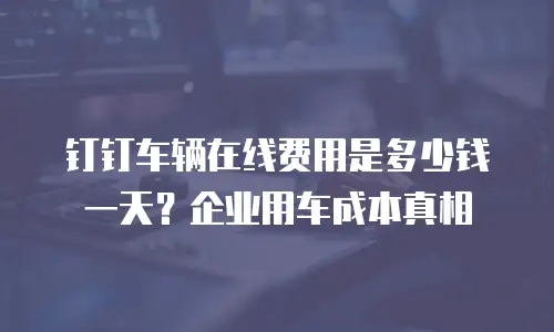 钉钉车辆在线费用是多少钱一天？企业用车成本真相