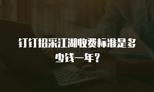 钉钉招采江湖收费标准是多少钱一年？