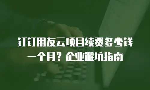 钉钉用友云项目续费多少钱一个月？企业避坑指南
