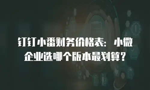 钉钉小番财务价格表：小微企业选哪个版本最划算？