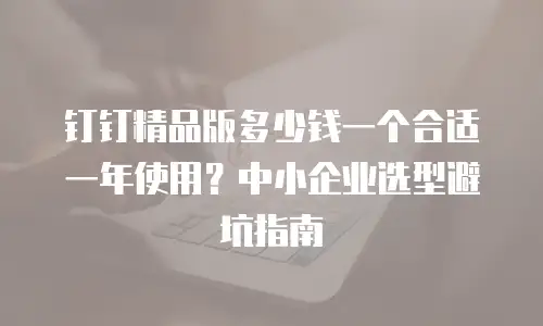 钉钉精品版多少钱一个合适一年使用？中小企业选型避坑指南