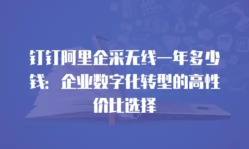 钉钉阿里企采无线一年多少钱：企业数字化转型的高性价比选择