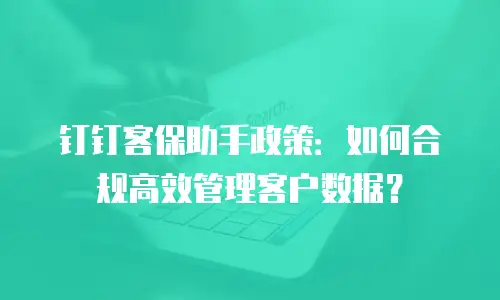 钉钉客保助手政策：如何合规高效管理客户数据？