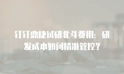 钉钉鼎捷试研北斗费用：研发成本如何精准管控？