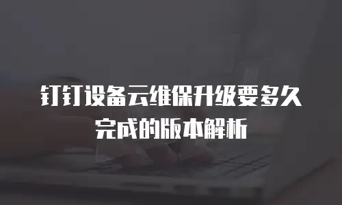 钉钉设备云维保升级要多久完成的版本解析