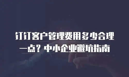 钉钉客户管理费用多少合理一点？中小企业避坑指南