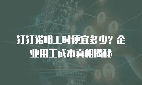 钉钉诺明工时便宜多少？企业用工成本真相揭秘