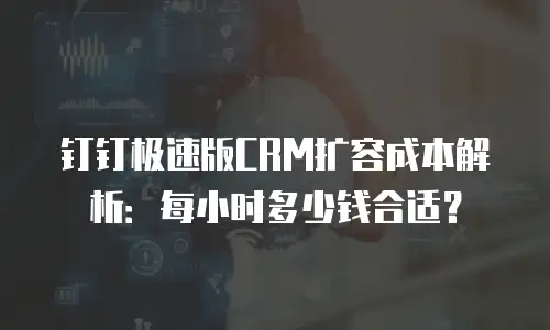 钉钉极速版CRM扩容成本解析：每小时多少钱合适？
