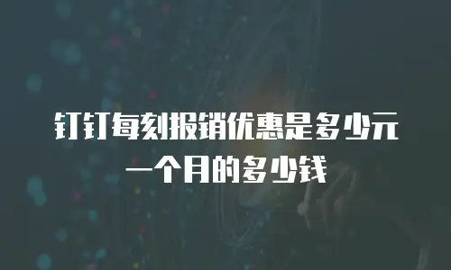 钉钉每刻报销优惠是多少元一个月的多少钱