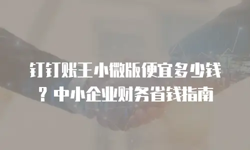 钉钉账王小微版便宜多少钱？中小企业财务省钱指南
