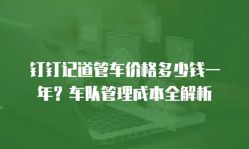 钉钉记道管车价格多少钱一年？车队管理成本全解析