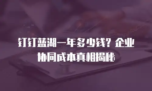 钉钉蓝湖一年多少钱？企业协同成本真相揭秘