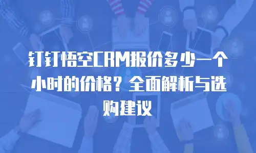 钉钉悟空CRM报价多少一个小时的价格？全面解析与选购建议