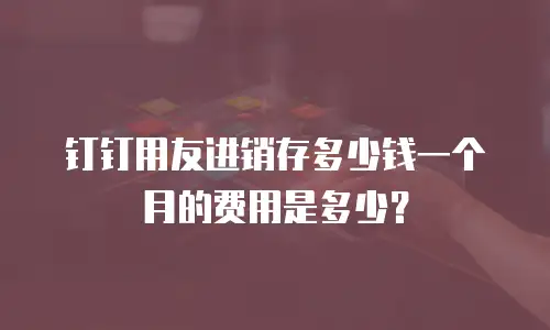 钉钉用友进销存多少钱一个月的费用是多少？