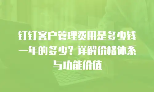钉钉客户管理费用是多少钱一年的多少？详解价格体系与功能价值
