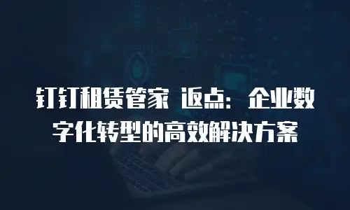 钉钉租赁管家 返点：企业数字化转型的高效解决方案