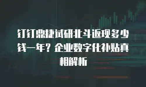 钉钉鼎捷试研北斗返现多少钱一年？企业数字化补贴真相解析