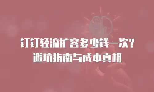 钉钉轻流扩容多少钱一次？避坑指南与成本真相