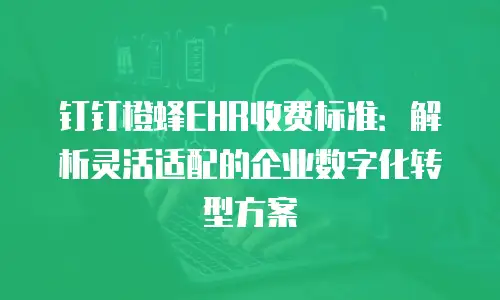 钉钉橙蜂EHR收费标准：解析灵活适配的企业数字化转型方案