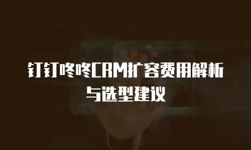 钉钉咚咚CRM扩容费用解析与选型建议
