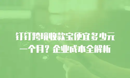 钉钉跨境收款宝便宜多少元一个月？企业成本全解析