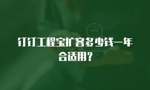 钉钉工程宝扩容多少钱一年合适用？