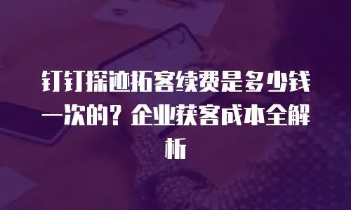 钉钉探迹拓客续费是多少钱一次的？企业获客成本全解析