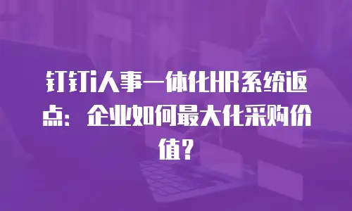 钉钉i人事一体化HR系统返点：企业如何最大化采购价值？