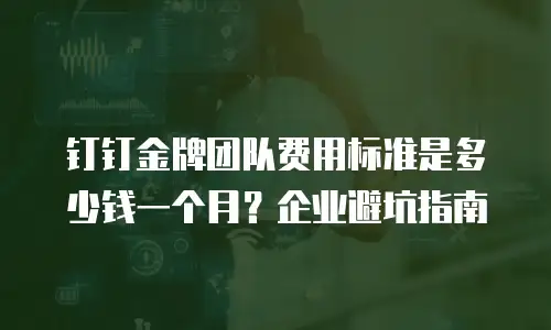 钉钉金牌团队费用标准是多少钱一个月？企业避坑指南